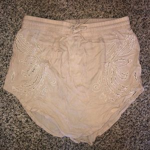 One Teaspoon Linen Skirt with Embroidered Appliqué